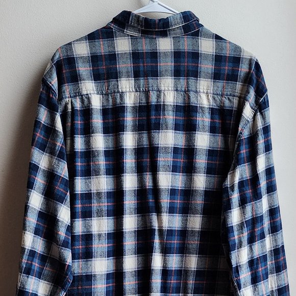 Weatherproof Cream/Blue Plaid Flannel Button Down Shirt Size 3XL - Picture 13 of 14